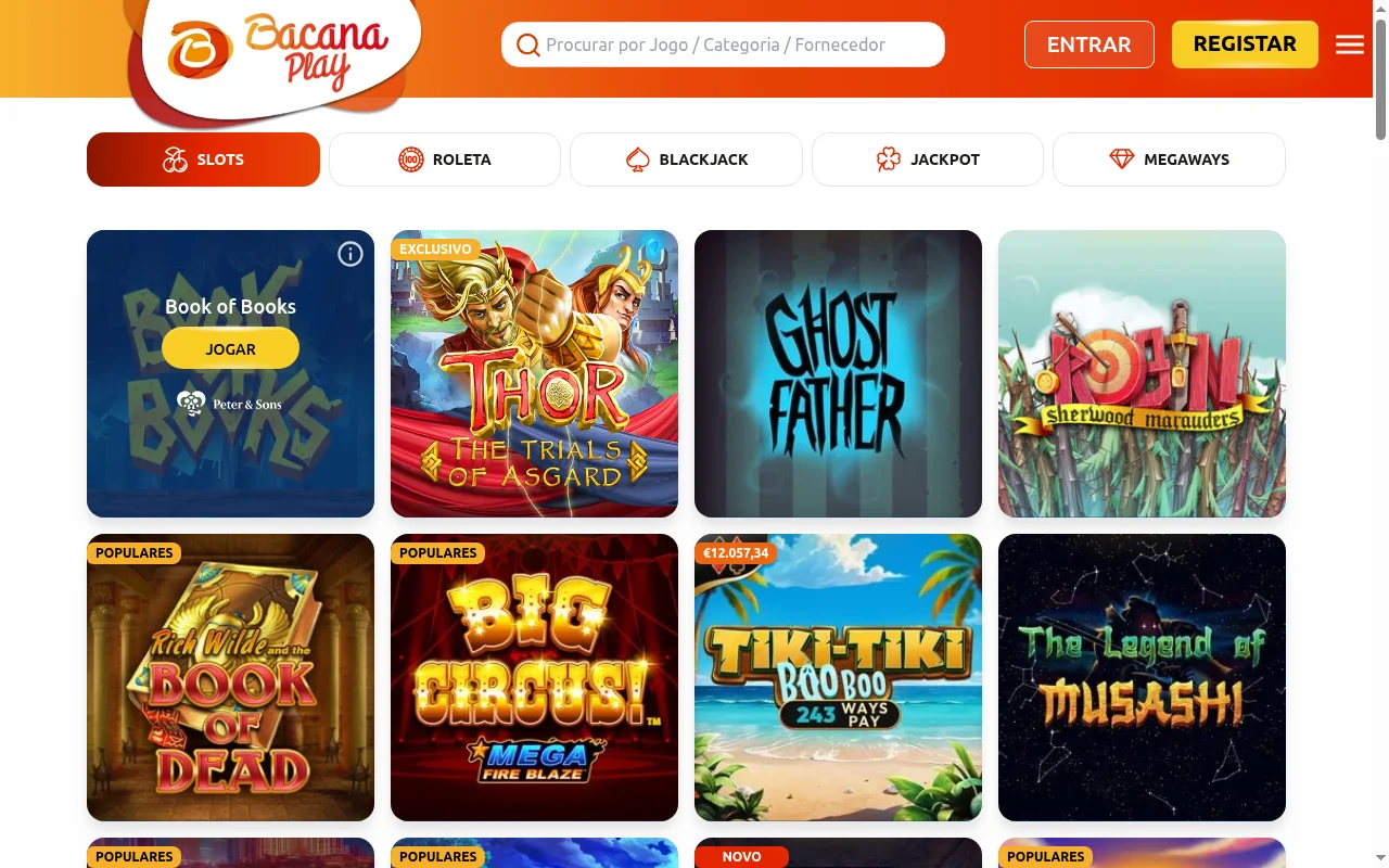 BacanaPlay casino online seccao de jogos Portugal
