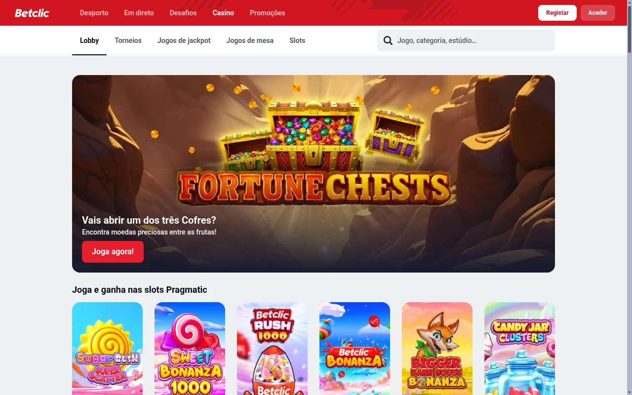 Betclic casino online seccao de jogos Portugal