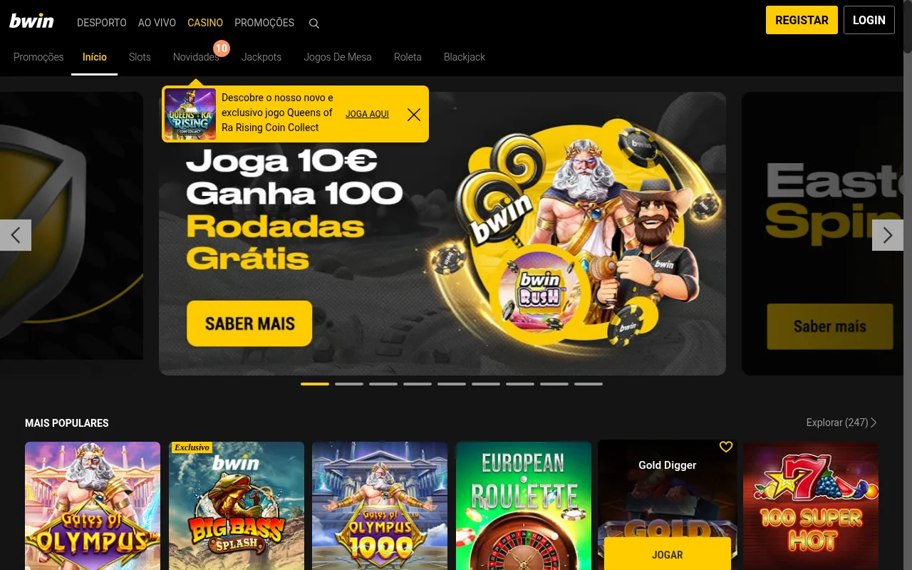 Bwin casino online seccao de jogos Portugal