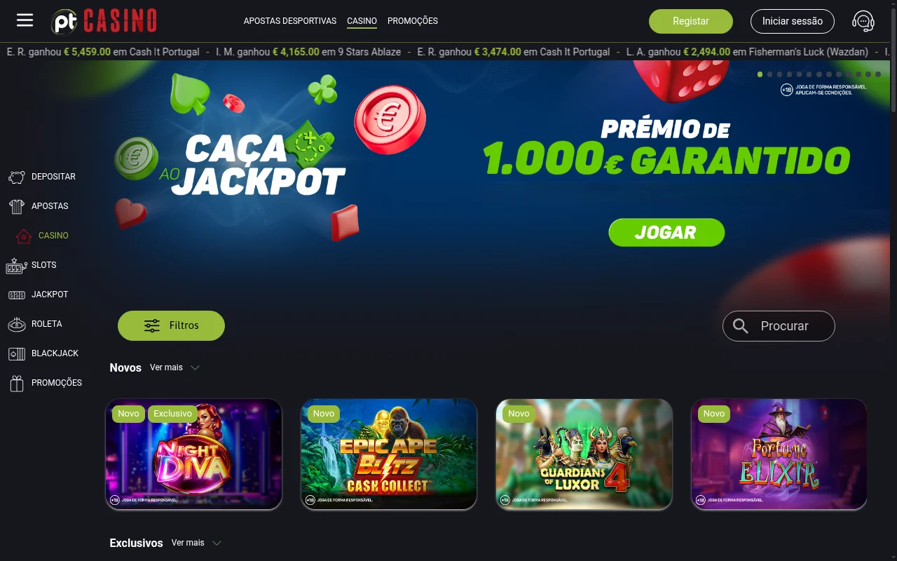 Placard casino online seccao de jogos Portugal